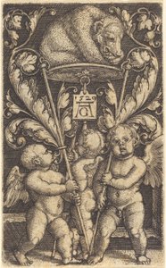 Tres cupidos y un oso de Heinrich Aldegrever