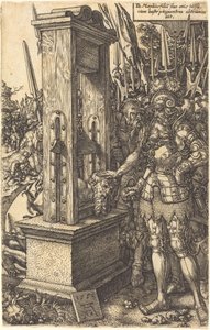 Tito Manlio decapitando a su hijo de Heinrich Aldegrever
