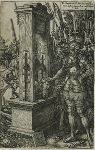 Tito Manlio decapitando a su hijo de Heinrich Aldegrever