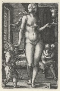 Venus (título sobre el objeto) Los siete planetas (título de la serie) de Heinrich Aldegrever