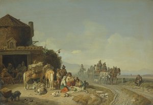 Viajeros ante una posada