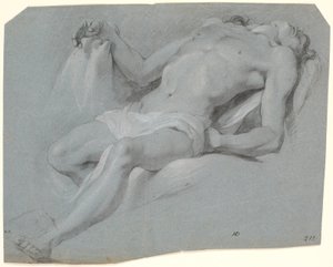Modelo masculino acostado; estudio para Pietà? de Heinrich Dittmers