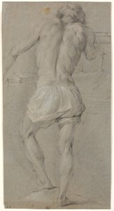 Modelo masculino de pie, visto desde atrás de Heinrich Dittmers