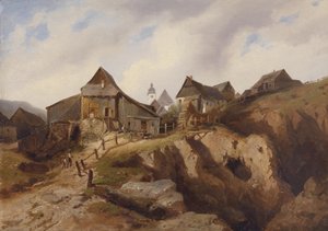 Pueblo cerca de Altenberg de Heinrich Eduard Müller