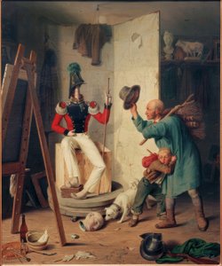 El campesino en el estudio del pintor de Heinrich Franz Gaudenz von Rustige