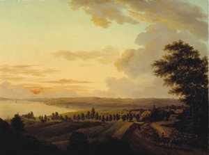 Paisaje de Zelanda, tarde de Heinrich Grosch