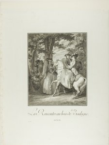 Encuentro en el bosque de Boulogne, de Monument du Costume Physique et Moral de la fin du Dix-huitième siècle de Heinrich Guttenberg