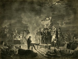 El vivac de Napoleón en el campo de batalla de Wagram durante la noche del 5-6 de julio de 1809, 1921