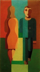 Pareja caminando de Heinrich Hoerle