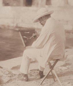 Pintor de playa (probablemente Hugo Henneberg)