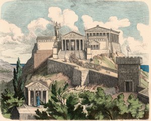 Grecia antigua: Atenas, Acrópolis - Partenón de Heinrich Leutemann