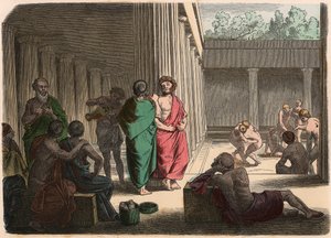 Grecia Antigua: En el Gimnasio. Platonistas, epicúreos, cínicos y luchadores de Heinrich Leutemann