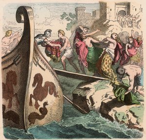 Grecia antigua: Viaje por mar, piratas de Heinrich Leutemann