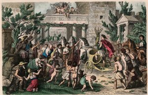 Grecia antigua: Recepción del campeón olímpico en su ciudad natal, 1866