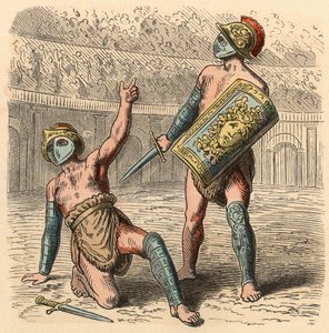 Roma Antigua: Luchas de gladiadores en el anfiteatro