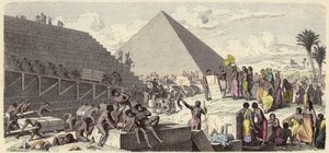 Construcción de las Pirámides en el Antiguo Egipto de Heinrich Leutemann