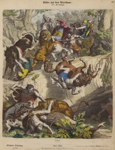 Caza de leones cartaginesa de Heinrich Leutemann