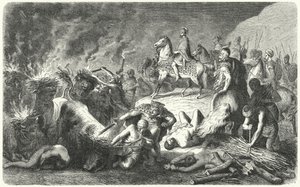 Aníbal en el sitio de Casilinum, 216-215 a.C. (grabado) de Heinrich Leutemann