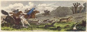 Caza de puma con lazos en Brasil de Heinrich Leutemann