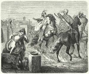 Yugurta de Numidia dejando la corrupta ciudad de Roma de Heinrich Leutemann