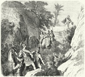Perseo de Macedonia en marcha a través de las gargantas de Tesalia de Heinrich Leutemann