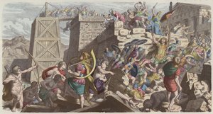 Soldados romanos asaltando una ciudad de Heinrich Leutemann