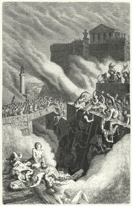 Asalto de la Byrsa y la destrucción de Cartago de Heinrich Leutemann