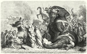 La Batalla de Asculum, 279 a.C. de Heinrich Leutemann