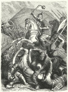 El comandante militar cosaco Yermak Timofeyevich en batalla con los tártaros de Kuchum Khan de Heinrich Leutemann