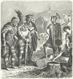 El general romano Estilicón negociando con los godos, c400 de Heinrich Leutemann