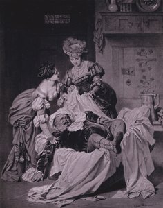 Escena de Las alegres comadres de Windsor de Shakespeare (Acto III, Escena 3) de Heinrich Lossow