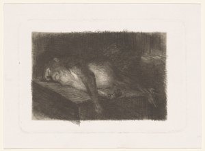 Mono acostado y dormido de Heinrich M. Krabbé