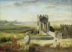Paisaje de Campagna cerca del Puente Nomentano de Heinrich Maria von Hess