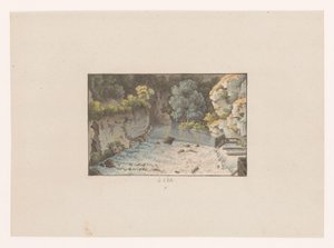 Vista de una cascada en Orbe à Orbe (título sobre objeto) Vistas de Suiza (título de la serie) Collection de quelques vues dessinées en Suisse d