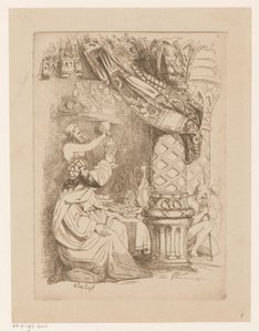 El hombre en un banquete recibe una recarga Gula (Gula) Pecados Capitales y la Caída (título de la serie) de Heinrich Vianden