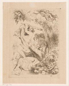 Sansón derrota a los filisteos ira (ira) Pecados Capitales y la Caída (título de la serie) de Heinrich Vianden