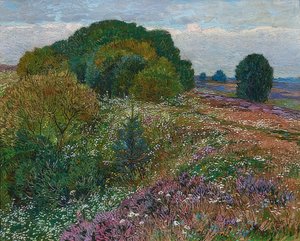 Al borde del brezal (Paisaje de brezal I) de Heinrich Vogeler