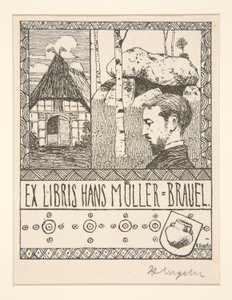 Ex libris: Ex Libris Hans Mueller-Blauel de Heinrich Vogeler
