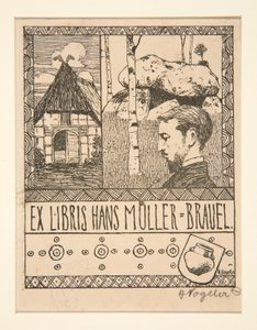 Ex libris: Ex Libris Hans Mueller-Brauel de Heinrich Vogeler