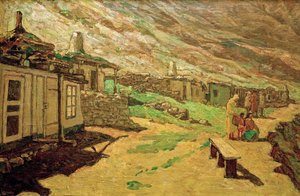 Antiguo pueblo en el Cáucaso, 1940 de Heinrich Vogeler