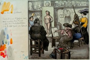 En la clase de damas de Heinrich Zille
