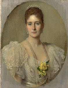 Retrato de la Emperatriz Alexandra Fyodorovna de Rusia 1872-1918, esposa del Zar Nicolás II, 1897 de Heinrich von Angeli