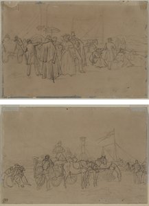 Pasajeros para el vapor del Rin (recto) Pasajeros para el vapor del Rin (verso) de Heinrich von Mayr