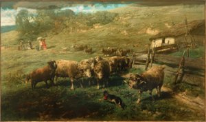 Ovejas en la puerta de Heinrich von Zügel