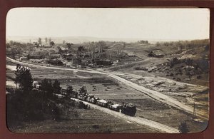 Primera Guerra Mundial: Ucrania en los años 1914-1916 durante la invasión del ejército alemán. Tren de carga