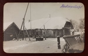 Primera Guerra Mundial: Ucrania en los años 1914-1916 durante la invasión del ejército alemán. Vista con nieve