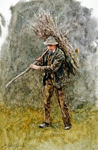 Un fajo de leña de Helen Allingham