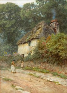 A Devonshire Cottage (acuarela) de Helen Allingham