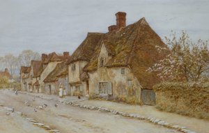 Una calle de pueblo, Kent de Helen Allingham