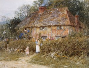 Vieja Cabaña de Surrey de Helen Allingham